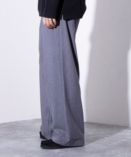 GEVACO（ゲバコ）の「【GEVACO/ゲバコ】TR タック入り イージーワイドパンツ チェック ワンポイントロゴ（スラックス・メンズ・グレー系その他/ブラック/グレー・M/L）」の7枚目の写真