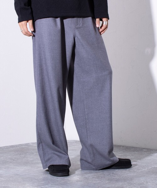 GEVACO（ゲバコ）の「【GEVACO/ゲバコ】TR タック入り イージーワイドパンツ チェック ワンポイントロゴ（スラックス・メンズ・グレー系その他/ブラック/グレー・M/L）」の9枚目の写真