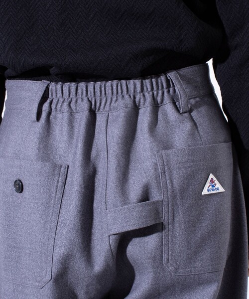 GEVACO（ゲバコ）の「【GEVACO/ゲバコ】TR タック入り イージーワイドパンツ チェック ワンポイントロゴ（スラックス・メンズ・グレー系その他/ブラック/グレー・M/L）」の13枚目の写真