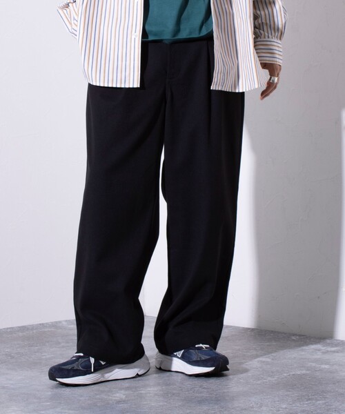 GEVACO（ゲバコ）の「【GEVACO/ゲバコ】TR タック入り イージーワイドパンツ チェック ワンポイントロゴ（スラックス・メンズ・グレー系その他/ブラック/グレー・M/L）」の15枚目の写真