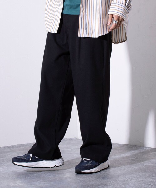 GEVACO（ゲバコ）の「【GEVACO/ゲバコ】TR タック入り イージーワイドパンツ チェック ワンポイントロゴ（スラックス・メンズ・グレー系その他/ブラック/グレー・M/L）」の16枚目の写真