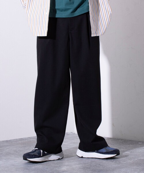 GEVACO（ゲバコ）の「【GEVACO/ゲバコ】TR タック入り イージーワイドパンツ チェック ワンポイントロゴ（スラックス・メンズ・グレー系その他/ブラック/グレー・M/L）」の20枚目の写真