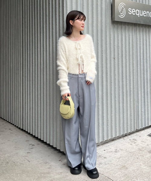 mline（エムライン）の「[mline]シンプルスラックスパンツ（スラックス・レディース・アイボリー/チャコールグレー/グレー・1/2）」の12枚目の写真