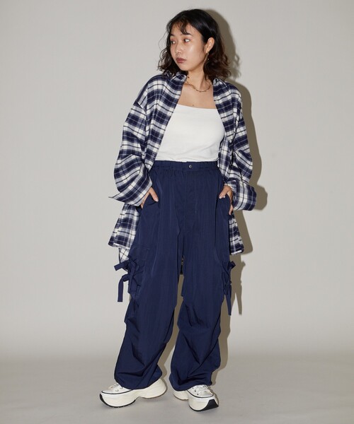 PUBLUX（パブリュクス）の「PUBLUX/パブリュクス ヴィンテージライク デザイン ナイロンスノーパンツ　限定展開（その他パンツ・レディース・ナチュラル/オリーブ/ネイビー・ﾌﾘ-）」の17枚目の写真