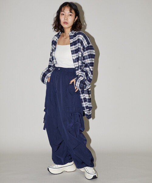 PUBLUX（パブリュクス）の「PUBLUX/パブリュクス ヴィンテージライク デザイン ナイロンスノーパンツ　限定展開（その他パンツ・レディース・ナチュラル/オリーブ/ネイビー・ﾌﾘ-）」の22枚目の写真