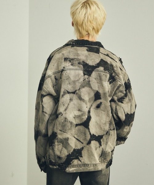 【セール】オーバーサイズリラックスフィットマーブルウォッシュデニムジャケット（デニムジャケット）｜Shoowtime（ショウタイム）