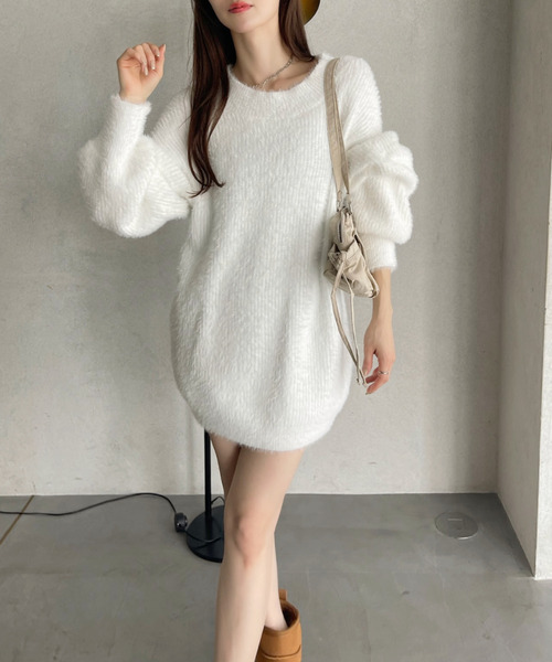 Ada.（エイダ）の「2WAY ネック シャギー チュニック ニット