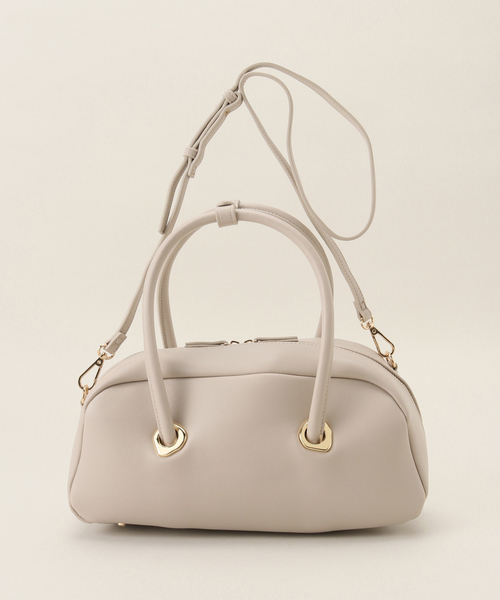 LE TALON(ルタロン)の「LE VERNIS/ル・ベルニ Eyelet wide boston(ボストンバッグ・レディース・アイボリー/ブラック・FREE)」の2枚目の写真