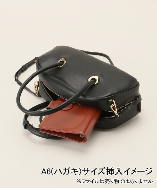 LE TALON(ルタロン)の「LE VERNIS/ル・ベルニ Eyelet wide boston(ボストンバッグ・レディース・アイボリー/ブラック・FREE)」の9枚目の写真