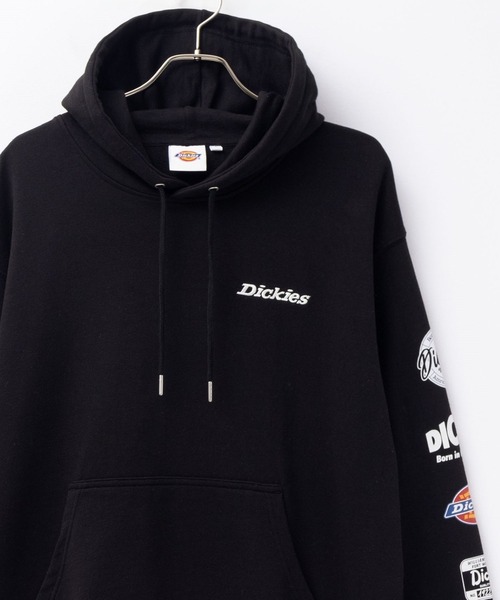 Dickies(ディッキーズ)の「裏毛袖ロゴプルパーカー(パーカー・メンズ・アッシュグレー/ブラック・XXL/XL/L/M)」の1枚目の写真