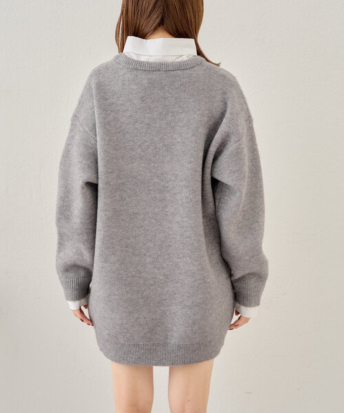 セール】【3色展開】衿取外しロゴジャガードワンピース（ワンピース