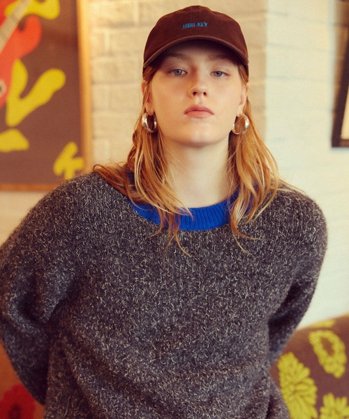 BAYFLOW（ベイフロー）の「ミックスヤーンバイカラーニット（ニット/セーター・レディース・オフホワイト/ライトグリーン/ピンク/チャコール・FREE）」の5枚目の写真