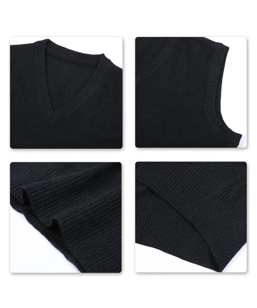 Cloudstyle(クラウドスタイル)の「【Cloudstyle】Vネック ニットベスト(ベスト・メンズ・ダークグレー/ネイビー/ブラック/グレー/ライトグレー・XX-LARGE/XXX-LARGE/X-LARGE/MEDIUM/LARGE)」の6枚目の写真