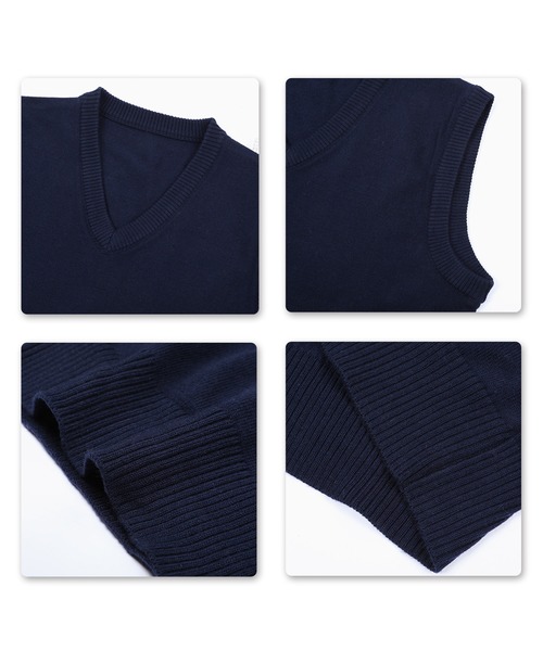 Cloudstyle(クラウドスタイル)の「【Cloudstyle】Vネック ニットベスト(ベスト・メンズ・ダークグレー/ネイビー/ブラック/グレー/ライトグレー・XX-LARGE/XXX-LARGE/X-LARGE/MEDIUM/LARGE)」の10枚目の写真