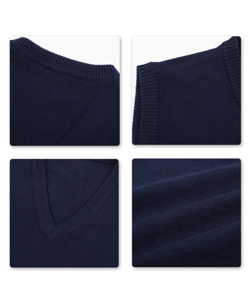 Cloudstyle(クラウドスタイル)の「【Cloudstyle】Vネック ニットベスト(ベスト・メンズ・ダークグレー/ネイビー/ブラック/グレー/ライトグレー・XX-LARGE/XXX-LARGE/X-LARGE/MEDIUM/LARGE)」の11枚目の写真