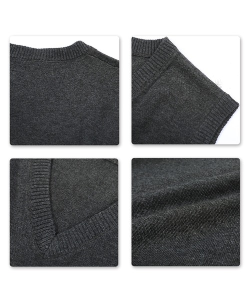 Cloudstyle(クラウドスタイル)の「【Cloudstyle】Vネック ニットベスト(ベスト・メンズ・ダークグレー/ネイビー/ブラック/グレー/ライトグレー・XX-LARGE/XXX-LARGE/X-LARGE/MEDIUM/LARGE)」の13枚目の写真