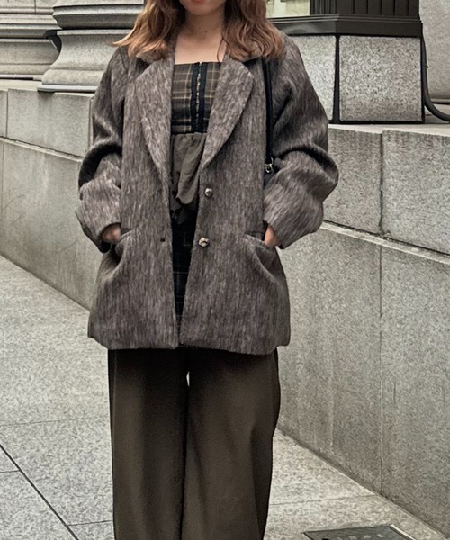 loin nuit(ロワンニュイ)の「plaid pattern balloon tops / プラッドパターンバルーントップス(キャミソール・レディース・ブラウン/カーキ・FREE)」の16枚目の写真