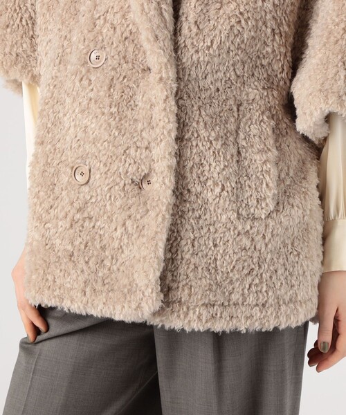 ヘルノファーコート　ベージュ　40 HERNO(ヘルノ)のエコファーロングコート通販 | mirabella