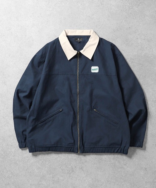 PAPAS ネイビー ジップアップジャケット USA]製【デッドストック】【ビンテージ】【CHALLENGER】【紺】【ワーク