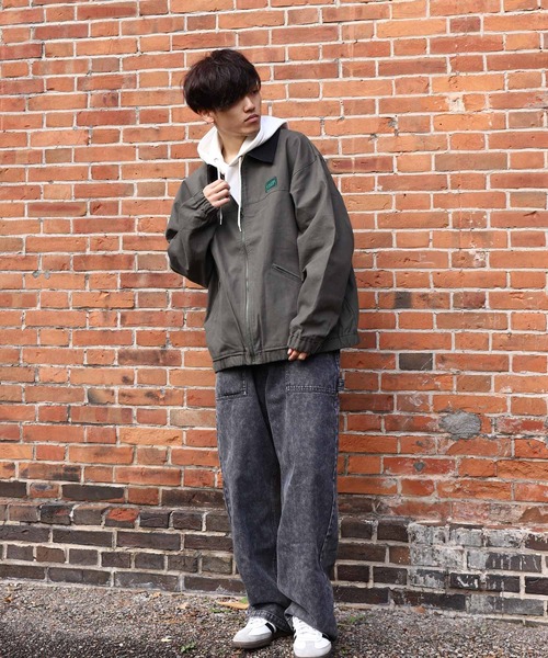 ZIP FIVE（ジップファイブ）の「【ZIP FIVE】 ワッペン ダック スウィングジャケット ブルゾン（ブルゾン・メンズ・グリーン/グレー/ネイビー・MEDIUM/LARGE）」の5枚目の写真