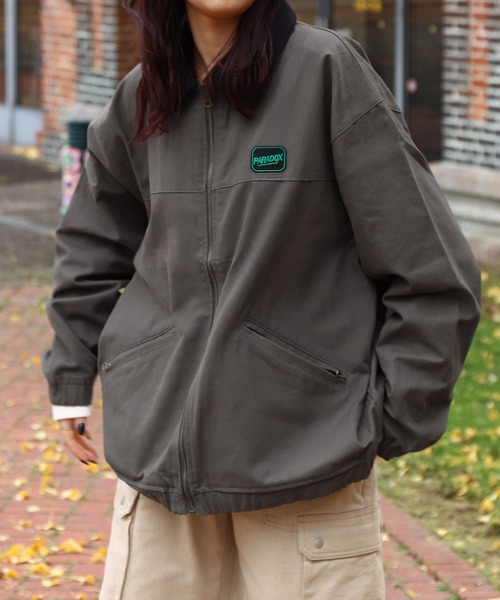 ZIP FIVE（ジップファイブ）の「【ZIP FIVE】 ワッペン ダック スウィングジャケット ブルゾン（ブルゾン・メンズ・グリーン/グレー/ネイビー・MEDIUM/LARGE）」の6枚目の写真