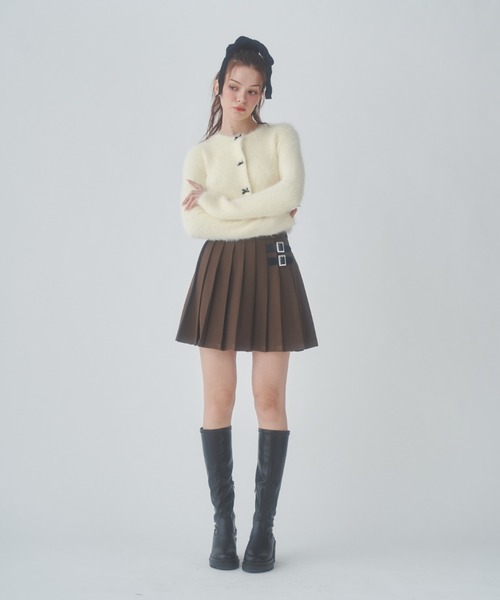 Lallana(ララーナ)の「リボンシャギーカーディガン(カーディガン/ボレロ・レディース・グレー/アイボリー/ピンク・FREE)」の10枚目の写真