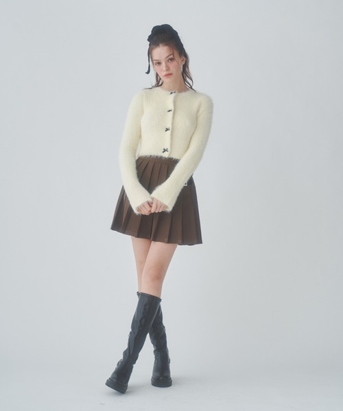Lallana(ララーナ)の「リボンシャギーカーディガン(カーディガン/ボレロ・レディース・グレー/アイボリー/ピンク・FREE)」の14枚目の写真