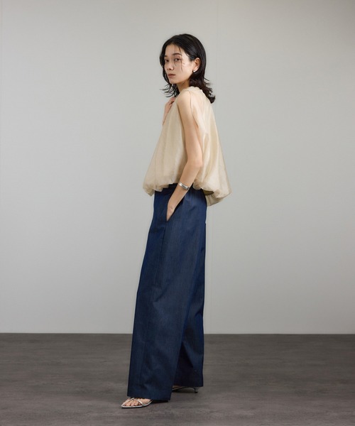 SALON adam et ropé コットンライクスタイルアップパンツ SALON adam et rope'｜コットンライクスタイルアップパンツ