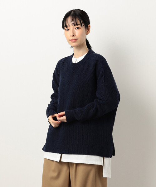 ONIGIRI（オニギリ）の「片畦　ＢＩＧニット　プルオーバー（ニット/セーター・レディース・オフホワイト/サックスブルー/ネイビー・FREE）」の2枚目の写真