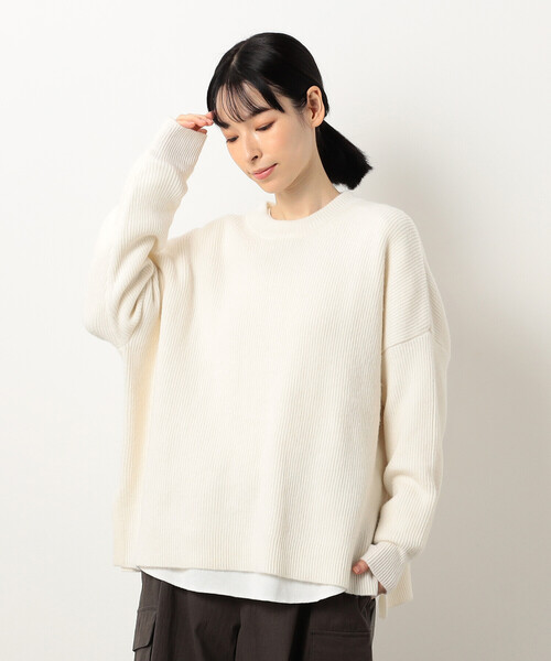 ONIGIRI（オニギリ）の「片畦　ＢＩＧニット　プルオーバー（ニット/セーター・レディース・オフホワイト/サックスブルー/ネイビー・FREE）」の6枚目の写真