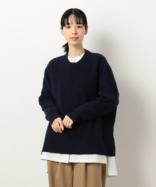 ONIGIRI（オニギリ）の「片畦　ＢＩＧニット　プルオーバー（ニット/セーター・レディース・オフホワイト/サックスブルー/ネイビー・FREE）」の8枚目の写真