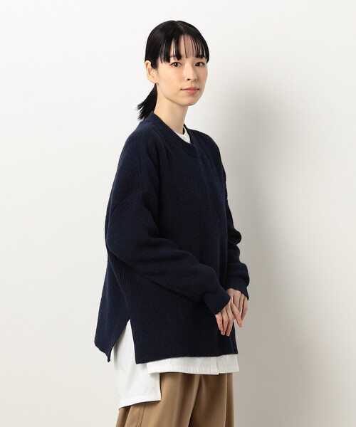 ONIGIRI（オニギリ）の「片畦　ＢＩＧニット　プルオーバー（ニット/セーター・レディース・オフホワイト/サックスブルー/ネイビー・FREE）」の9枚目の写真