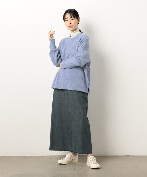 ONIGIRI（オニギリ）の「片畦　ＢＩＧニット　プルオーバー（ニット/セーター・レディース・オフホワイト/サックスブルー/ネイビー・FREE）」の10枚目の写真