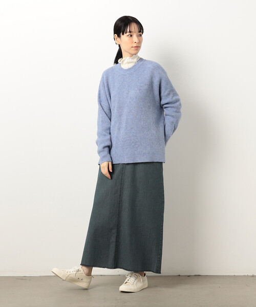 ONIGIRI（オニギリ）の「片畦　ＢＩＧニット　プルオーバー（ニット/セーター・レディース・オフホワイト/サックスブルー/ネイビー・FREE）」の11枚目の写真