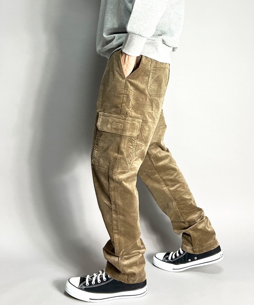 BEATJIVE（ビートジャイブ）の「カーゴパンツ コーデュロイ ワイド テーパード ジョガーパンツ メンズ（カーゴパンツ・メンズ・カーキ/ベージュ/ブラック・LARGE/MEDIUM）」の20枚目の写真