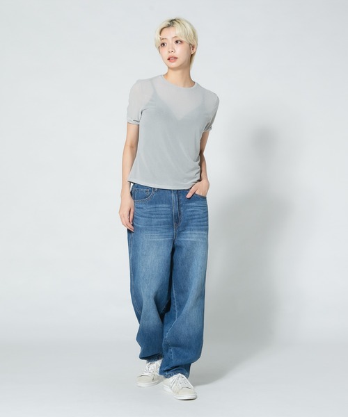 PERSON'S(パーソンズ)の「【PERSON'S JEANS/パーソンズジーンズ】BARREL パーソンズ バレル カーブ ライン パンツ(デニムパンツ・レディース・ネイビー/サックスブルー/ブルー・SMALL/LARGE/MEDIUM)」の10枚目の写真