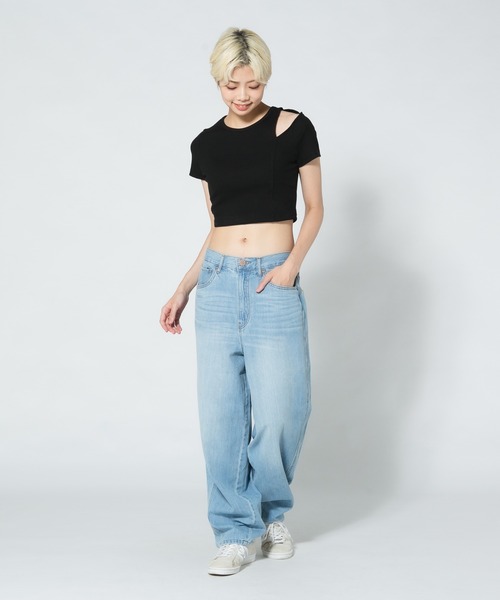 PERSON'S(パーソンズ)の「【PERSON'S JEANS/パーソンズジーンズ】BARREL パーソンズ バレル カーブ ライン パンツ(デニムパンツ・レディース・ネイビー/サックスブルー/ブルー・SMALL/LARGE/MEDIUM)」の7枚目の写真