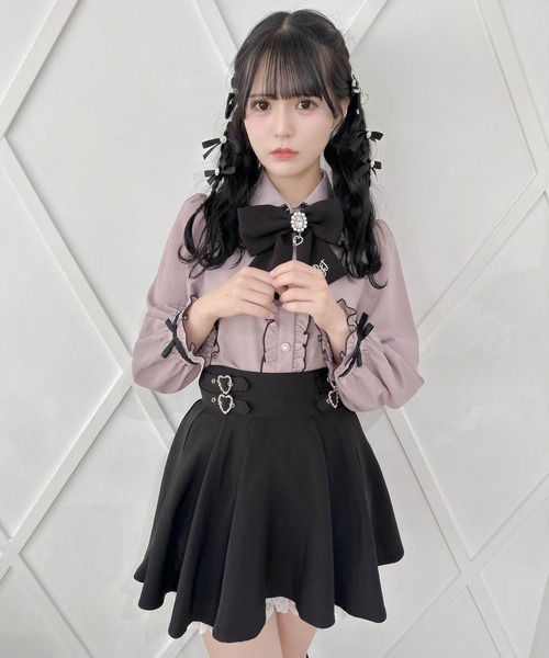 ROJITA(ロジータ)の「【セットアップ対応】ハートWバックルスカショーパン(スカート・レディース・ピンクベージュ/ブラック/ブルー・FREE)」の9枚目の写真