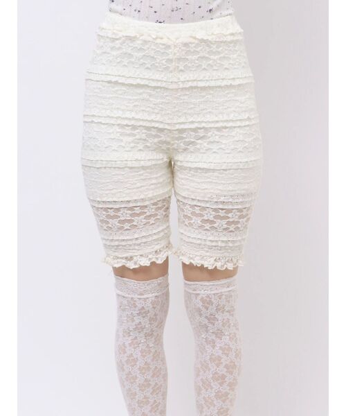 merry jenny（メリージェニー）の「レースバイカーレギンス（レギンス/スパッツ・レディース・ブラック/アイボリー・FREE）」の9枚目の写真