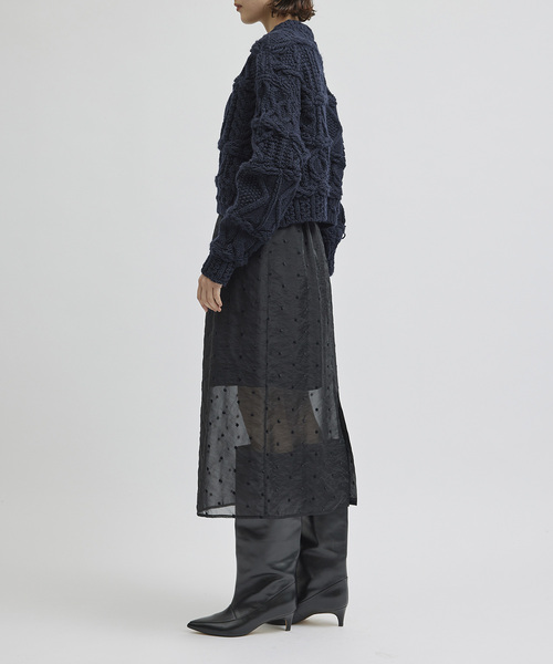 ROPE'(ロペ)の「シアードットIラインスカート(スカート・レディース・ブラック・38/36)」の3枚目の写真