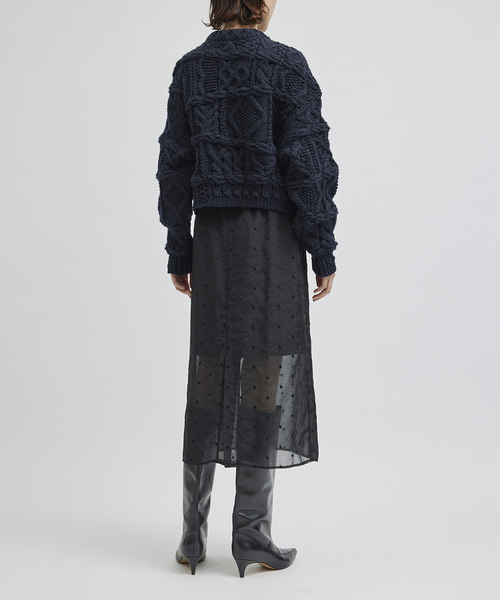 ROPE'(ロペ)の「シアードットIラインスカート(スカート・レディース・ブラック・38/36)」の4枚目の写真