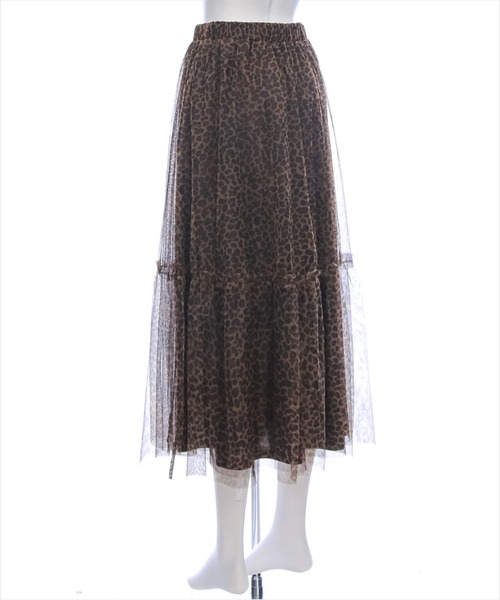 新品タグ付 2024AW ノーブル Nobleレオパード ヒョウ柄 スカート スカート レディース ロングスカート レオパード柄 ヒョウ柄 豹