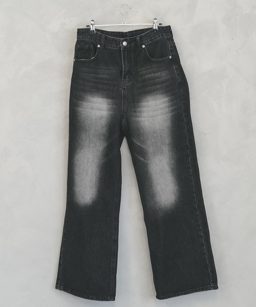 Shoowtime(ショウタイム)の「Wide straight vintage washed denim pants / ワイドストレートヴィンテージウォッシュデニムパンツ(デニムパンツ・メンズ・ブラック系/ブルー系/ブルー/ライトブルー・MEDIUM/LARGE/X-LARGE/XX-LARGE/SMALL)」の5枚目の写真