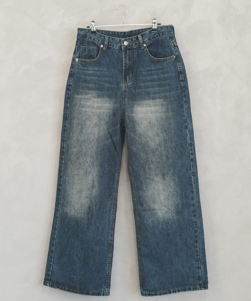 Shoowtime(ショウタイム)の「Wide straight vintage washed denim pants / ワイドストレートヴィンテージウォッシュデニムパンツ(デニムパンツ・メンズ・ブラック系/ブルー系/ブルー/ライトブルー・MEDIUM/LARGE/X-LARGE/XX-LARGE/SMALL)」の9枚目の写真
