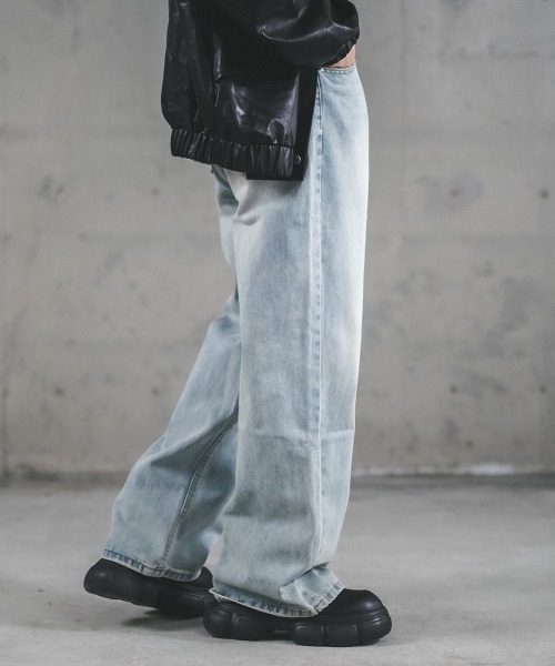 Shoowtime(ショウタイム)の「Wide straight vintage washed denim pants / ワイドストレートヴィンテージウォッシュデニムパンツ(デニムパンツ・メンズ・ブラック系/ブルー系/ブルー/ライトブルー・MEDIUM/LARGE/X-LARGE/XX-LARGE/SMALL)」の21枚目の写真