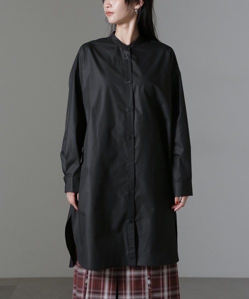 NANO universe（ナノユニバース）の「バンドカラーミディシャツワンピース（ワンピース・レディース・ホワイト/ブラック/ブルー・FREE）」の18枚目の写真