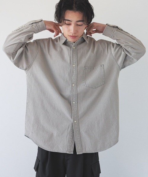 LOWRYS FARM（ローリーズファーム）の「デニムカコウシャツ　 289059（シャツ/ブラウス・メンズ・ブルー/グレー・LARGE/MEDIUM）」の6枚目の写真