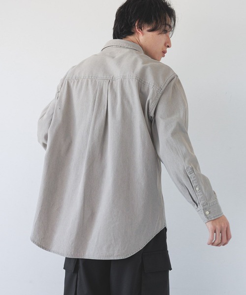 LOWRYS FARM（ローリーズファーム）の「デニムカコウシャツ　 289059（シャツ/ブラウス・メンズ・ブルー/グレー・LARGE/MEDIUM）」の7枚目の写真