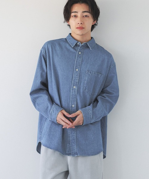 LOWRYS FARM（ローリーズファーム）の「デニムカコウシャツ　 289059（シャツ/ブラウス・メンズ・ブルー/グレー・LARGE/MEDIUM）」の11枚目の写真