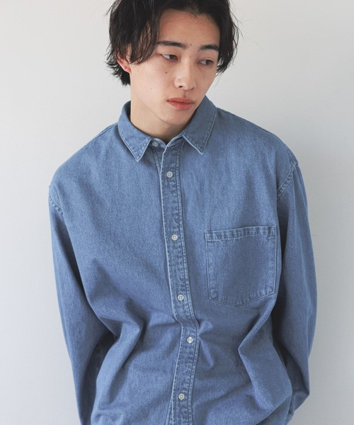 LOWRYS FARM（ローリーズファーム）の「デニムカコウシャツ　 289059（シャツ/ブラウス・メンズ・ブルー/グレー・LARGE/MEDIUM）」の13枚目の写真